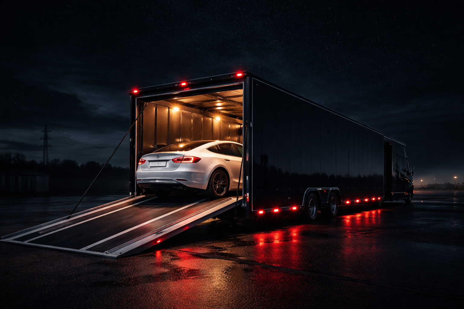 Tesla on transport truck